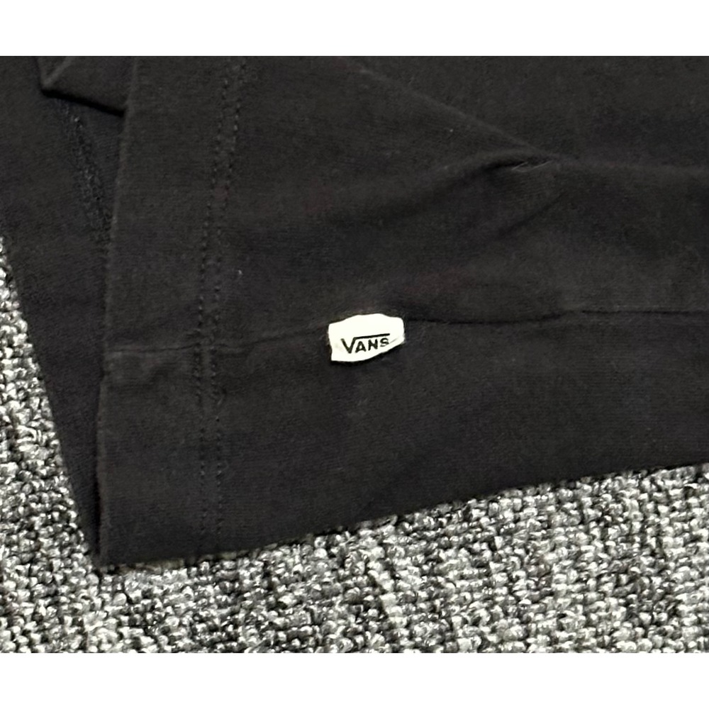 Vans Mens Small Black Long Sleeve Graphic T-Shirt Daisy Checkerboard VN0A4QABBLK - Picture 4 of 9